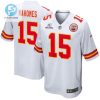 Patrick Mahomes 15 Kansas City Chiefs 2023 Playoffs Patch Game Men Jersey White stylepulseusa 1