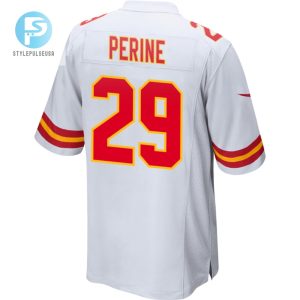 Lamical Perine 29 Kansas City Chiefs 2023 Playoffs Patch Game Men Jersey White stylepulseusa 1 2