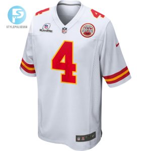 Rashee Rice 4 Kansas City Chiefs 2023 Playoffs Patch Game Men Jersey White stylepulseusa 1 2