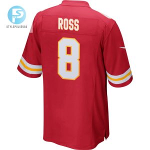 Justyn Ross 8 Kansas City Chiefs 2023 Playoffs Patch Game Men Jersey Red stylepulseusa 1 2