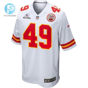 Matt Bushman 49 Kansas City Chiefs 2023 Playoffs Patch Game Men Jersey White stylepulseusa 1 2