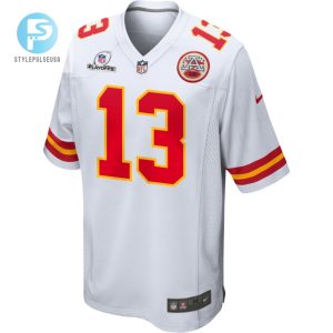 Nazeeh Johnson 13 Kansas City Chiefs 2023 Playoffs Patch Game Men Jersey White stylepulseusa 1 2