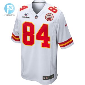 Justin Watson 84 Kansas City Chiefs 2023 Playoffs Patch Game Men Jersey White stylepulseusa 1 2