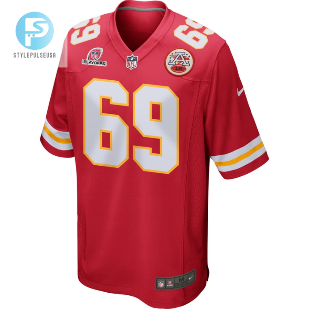 Mike Pennel 69 Kansas City Chiefs 2023 Playoffs Patch Game Men Jersey  Red 