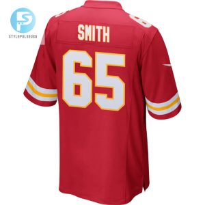 Trey Smith 65 Kansas City Chiefs 2023 Playoffs Patch Game Men Jersey Red stylepulseusa 1 2