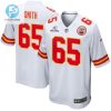 Trey Smith 65 Kansas City Chiefs 2023 Playoffs Patch Game Men Jersey White stylepulseusa 1