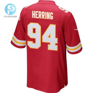 Malik Herring 94 Kansas City Chiefs 2023 Playoffs Patch Game Men Jersey Red stylepulseusa 1 2