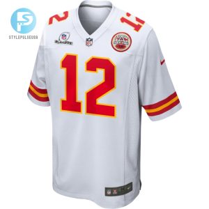 Mecole Hardman 12 Kansas City Chiefs 2023 Playoffs Patch Game Men Jersey White stylepulseusa 1 2