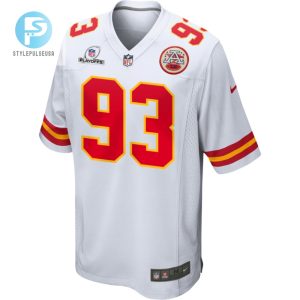 Matt Dickerson 93 Kansas City Chiefs 2023 Playoffs Patch Game Men Jersey White stylepulseusa 1 2