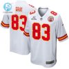 Noah Gray 83 Kansas City Chiefs 2023 Playoffs Patch Game Men Jersey White stylepulseusa 1