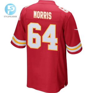 Wanya Morris 64 Kansas City Chiefs 2023 Playoffs Patch Game Men Jersey Red stylepulseusa 1 2