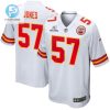 Truman Jones 57 Kansas City Chiefs 2023 Playoffs Patch Game Men Jersey White stylepulseusa 1