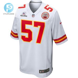 Truman Jones 57 Kansas City Chiefs 2023 Playoffs Patch Game Men Jersey White stylepulseusa 1 2