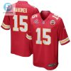 Patrick Mahomes 15 Kansas City Chiefs 2023 Playoffs Patch Game Men Jersey Red stylepulseusa 1