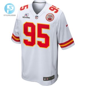 Chris Jones 95 Kansas City Chiefs 2023 Playoffs Patch Game Men Jersey White stylepulseusa 1 2