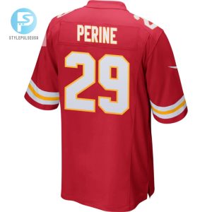 Lamical Perine 29 Kansas City Chiefs 2023 Playoffs Patch Game Men Jersey Red stylepulseusa 1 2