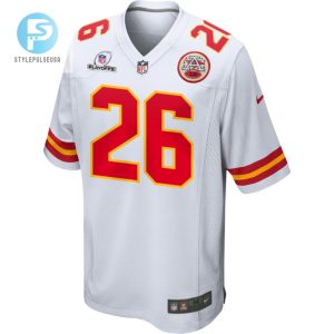 Deon Bush 26 Kansas City Chiefs 2023 Playoffs Patch Game Men Jersey White stylepulseusa 1 2