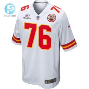 Prince Tega Wanogho 76 Kansas City Chiefs 2023 Playoffs Patch Game Men Jersey White stylepulseusa 1 2