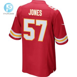 Truman Jones 57 Kansas City Chiefs 2023 Playoffs Patch Game Men Jersey Red stylepulseusa 1 2