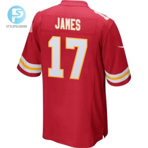 Richie James 17 Kansas City Chiefs 2023 Playoffs Patch Game Men Jersey Red stylepulseusa 1 2