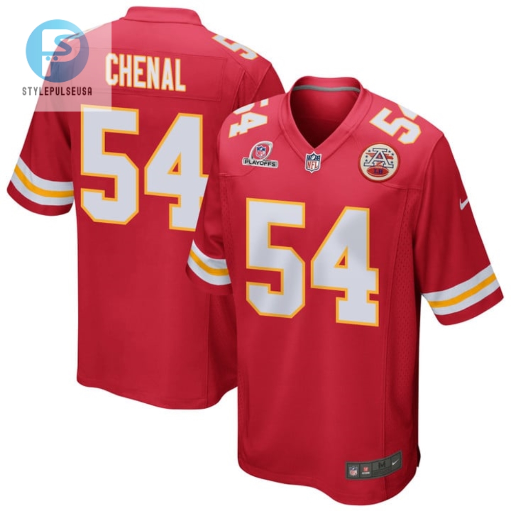 Leo Chenal 54 Kansas City Chiefs 2023 Playoffs Patch Game Men Jersey Red stylepulseusa 1