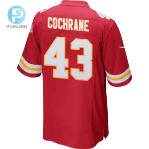 Jack Cochrane 43 Kansas City Chiefs 2024 Divisional Patch Game Men Jersey Red stylepulseusa 1 2