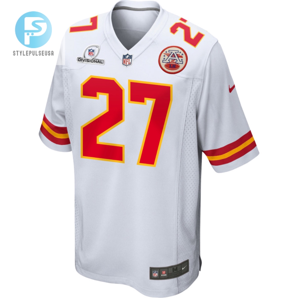 Chamarri Conner 27 Kansas City Chiefs 2024 Divisional Patch Game Men Jersey  White 
