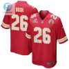 Deon Bush 26 Kansas City Chiefs 2024 Divisional Patch Game Men Jersey Red stylepulseusa 1