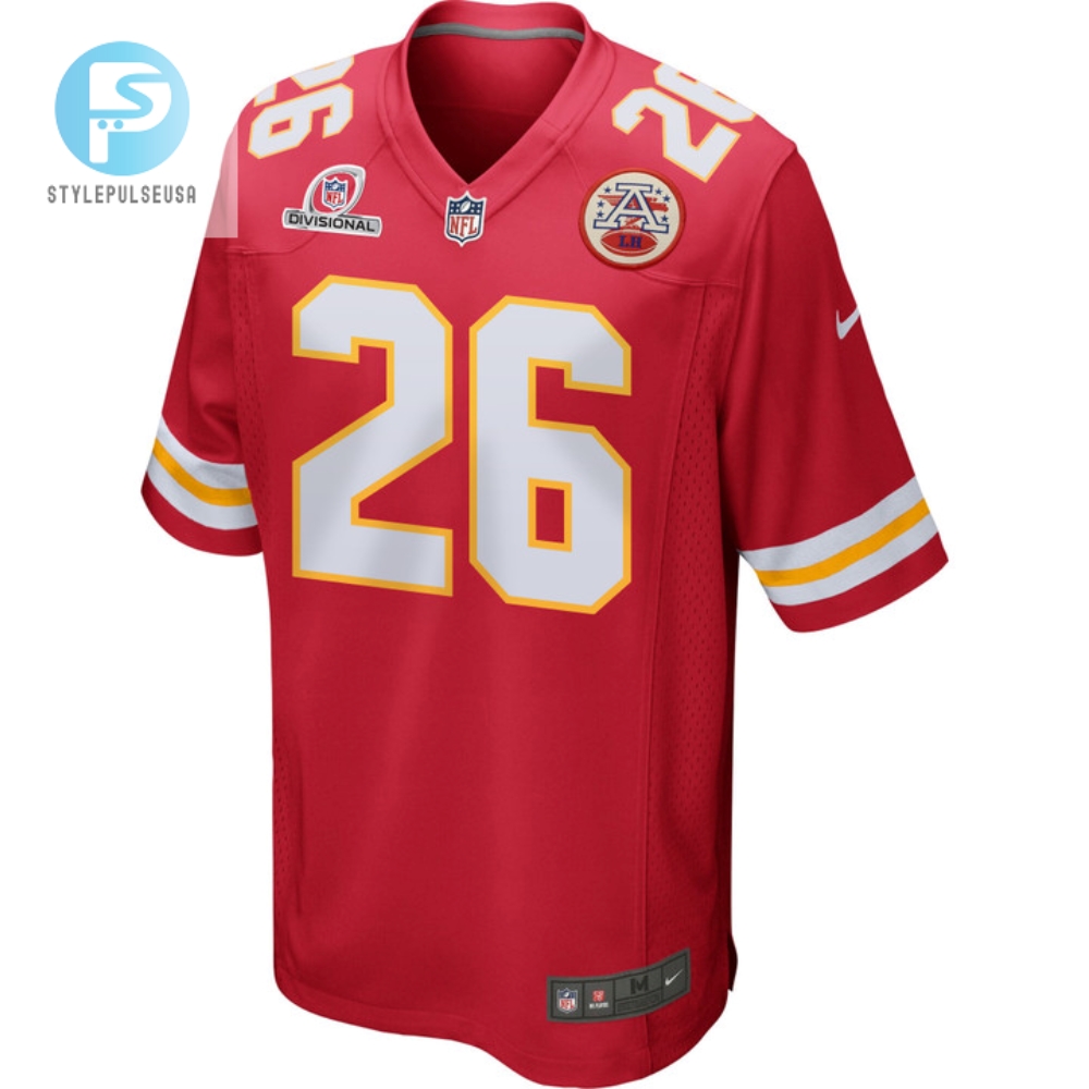 Deon Bush 26 Kansas City Chiefs 2024 Divisional Patch Game Men Jersey  Red 