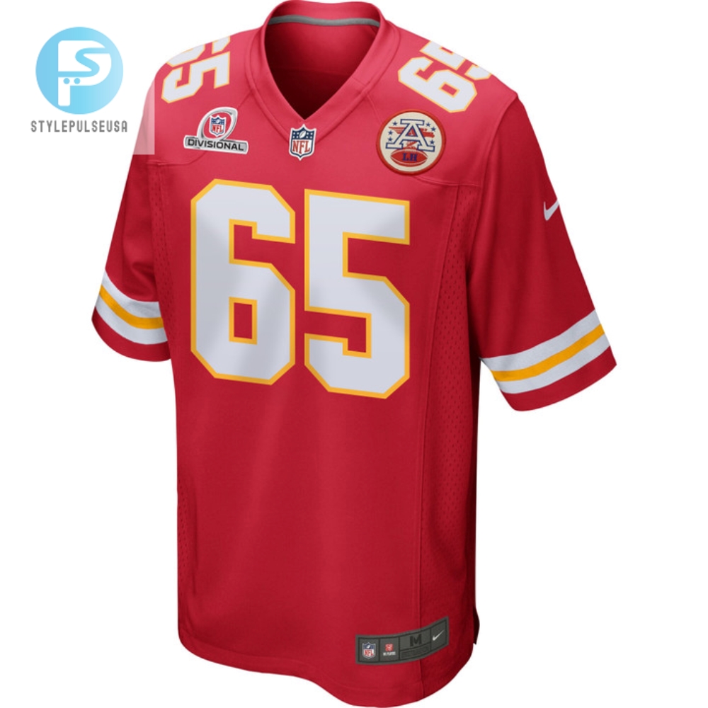 Trey Smith 65 Kansas City Chiefs 2024 Divisional Patch Game Men Jersey  Red 