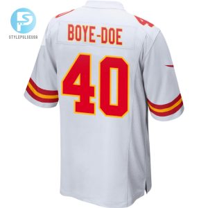 Ekow Boyedoe 40 Kansas City Chiefs 2024 Divisional Patch Game Men Jersey White stylepulseusa 1 2