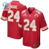 Skyy Moore 24 Kansas City Chiefs 2024 Divisional Patch Game Men Jersey Red stylepulseusa 1