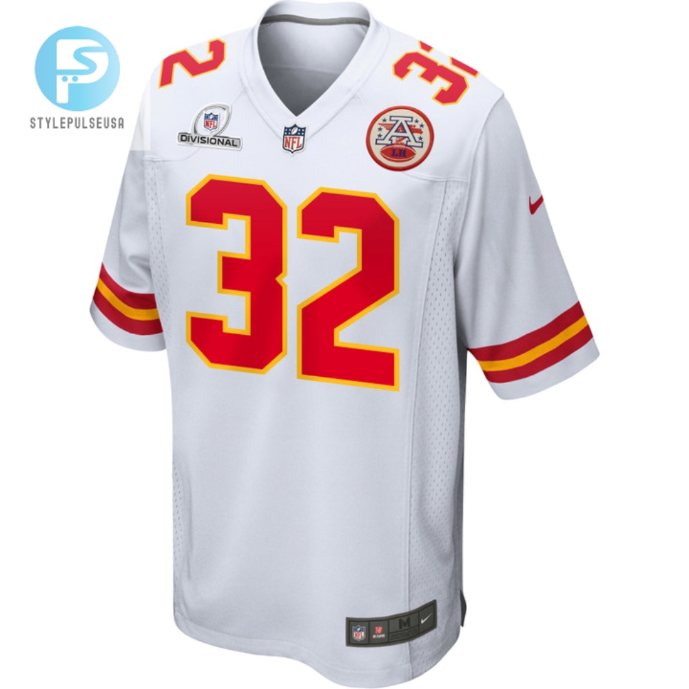 Nick Bolton 32 Kansas City Chiefs 2024 Divisional Patch Game Men Jersey  White 