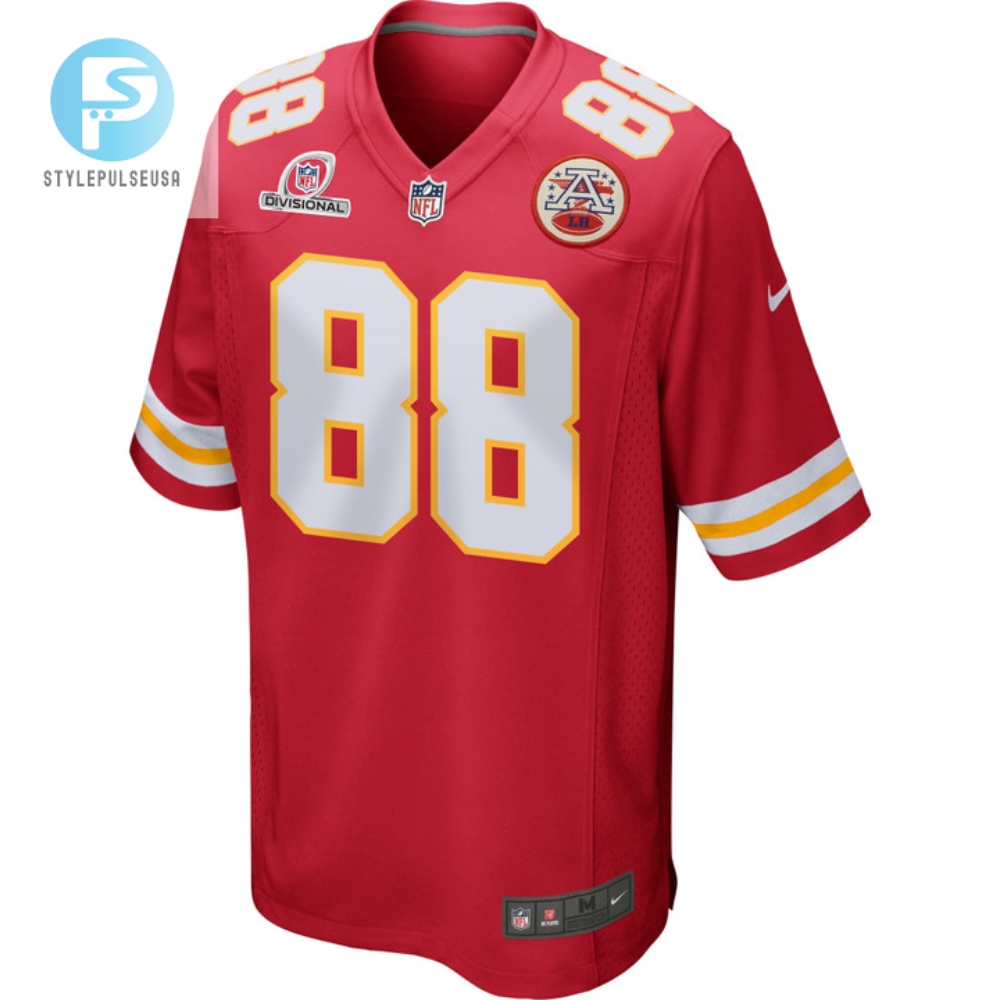 Jody Fortson 88 Kansas City Chiefs 2024 Divisional Patch Game Men Jersey  Red 