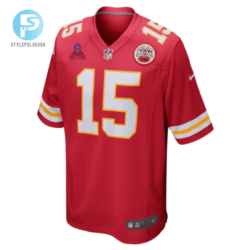 Patrick Mahomes 15 Kansas City Chiefs 2024 Pro Bowl Patch Game Men Jersey  Red 