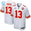 Nazeeh Johnson 13 Kansas City Chiefs 2024 Divisional Patch Game Men Jersey White stylepulseusa 1