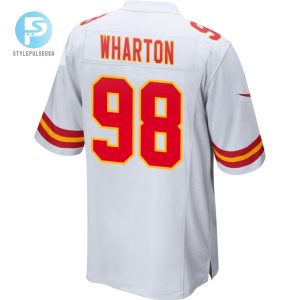 Tershawn Wharton 98 Kansas City Chiefs 2024 Divisional Patch Game Men Jersey White stylepulseusa 1 2