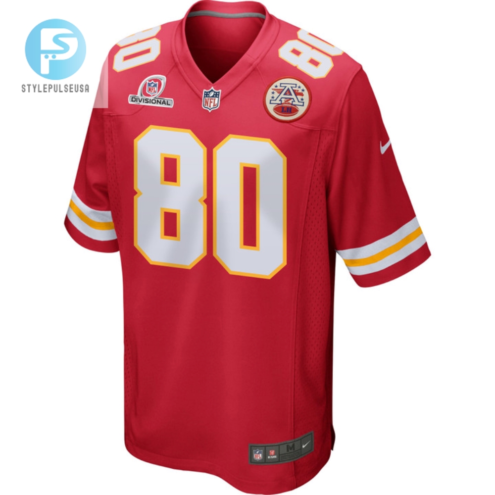 Montrell Washington 80 Kansas City Chiefs 2024 Divisional Patch Game Men Jersey  Red 
