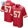 Truman Jones 57 Kansas City Chiefs 2024 Divisional Patch Game Men Jersey Red stylepulseusa 1