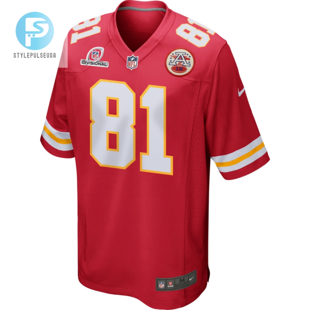 Blake Bell 81 Kansas City Chiefs 2024 Divisional Patch Game Men Jersey  Red 
