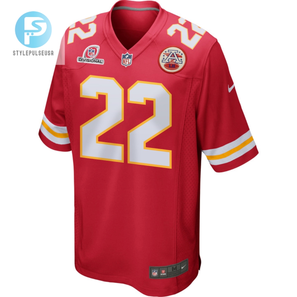 Trent Mcduffie 22 Kansas City Chiefs 2024 Divisional Patch Game Men Jersey  Red 