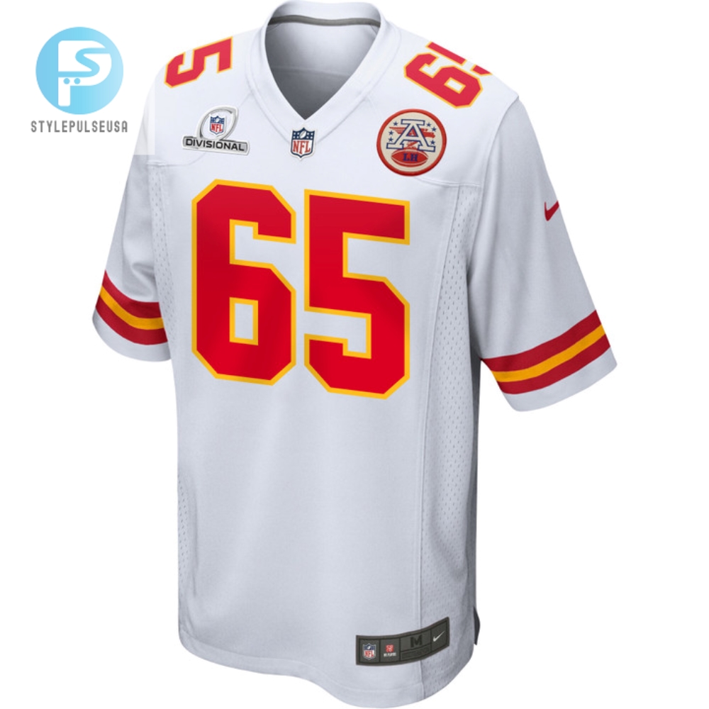Trey Smith 65 Kansas City Chiefs 2024 Divisional Patch Game Men Jersey  White 