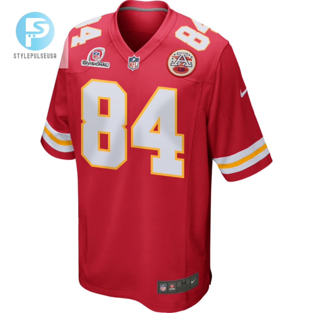Justin Watson 84 Kansas City Chiefs 2024 Divisional Patch Game Men Jersey  Red 