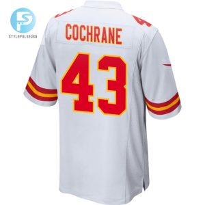 Jack Cochrane 43 Kansas City Chiefs 2024 Divisional Patch Game Men Jersey White stylepulseusa 1 2