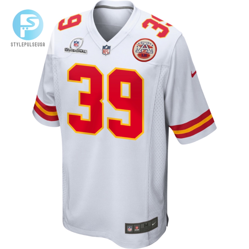 Keith Taylor 39 Kansas City Chiefs 2024 Divisional Patch Game Men Jersey  White 