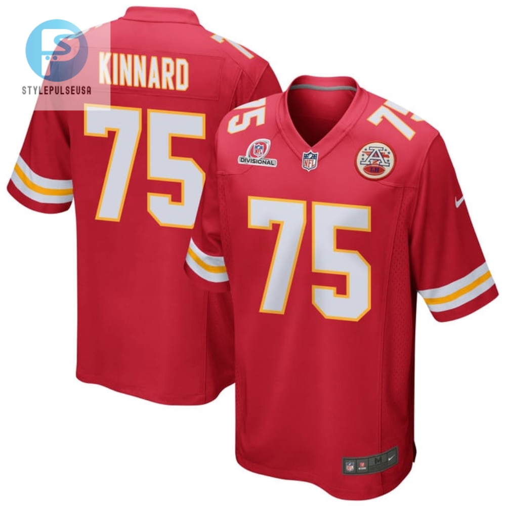 Darian Kinnard 75 Kansas City Chiefs 2024 Divisional Patch Game Men Jersey Red stylepulseusa 1