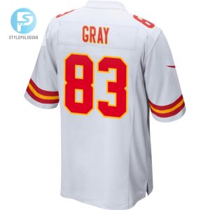 Noah Gray 83 Kansas City Chiefs 2024 Divisional Patch Game Men Jersey White stylepulseusa 1 2