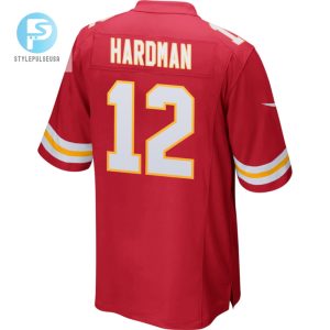 Mecole Hardman 12 Kansas City Chiefs 2024 Divisional Patch Game Men Jersey Red stylepulseusa 1 2