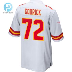 Chukwuebuka Godrick 72 Kansas City Chiefs 2024 Divisional Patch Game Men Jersey White stylepulseusa 1 2