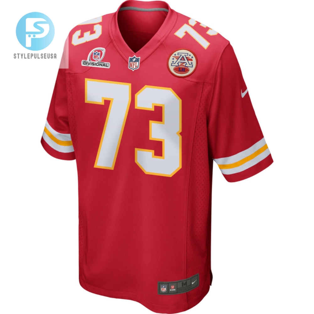 Nick Allegretti 73 Kansas City Chiefs 2024 Divisional Patch Game Men Jersey  Red 